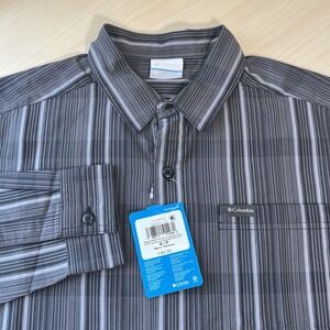 Columbia Button Up Shirt Mens Small Grey Rogers Peak Long Sleeve Regular Fit